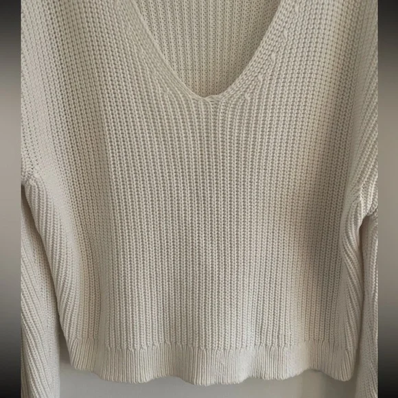 Jenni Kayne Womens Cabin Sweater Cable Knit Heavy Organic Cotton Medium Ivory - Picture 6 of 9